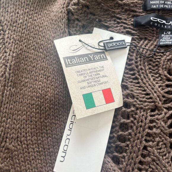 Coupe Collection Sweater Womens Large Brown New Italian Yarn Knit Wool Blend - Picture 11 of 11